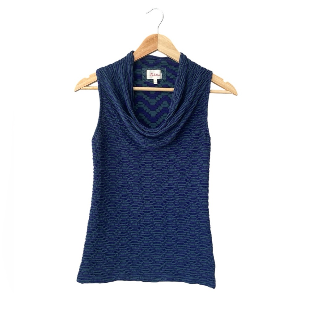 Anthropologie Deletta Navy Cowl Neck Sweater